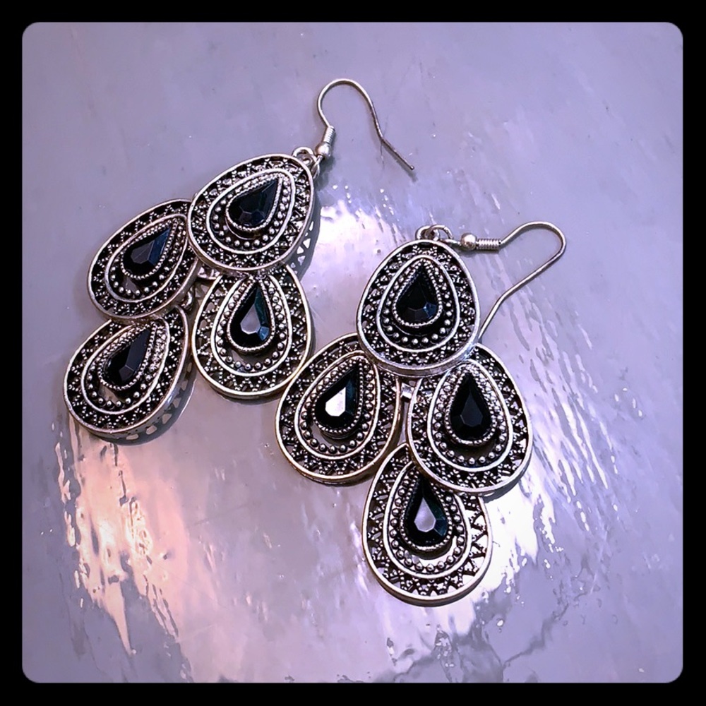 Silver hook earrings